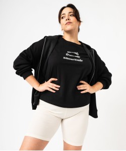 Tee-shirt à manches courtes avec message femme grande taille